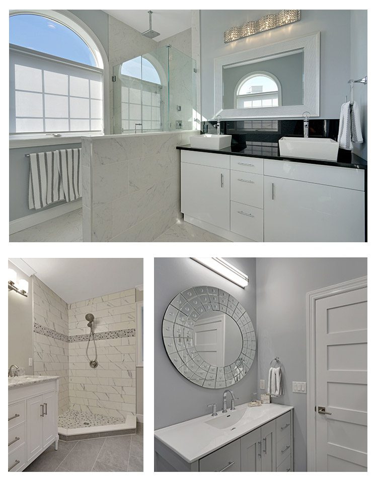 Collage of Bathroom remodels