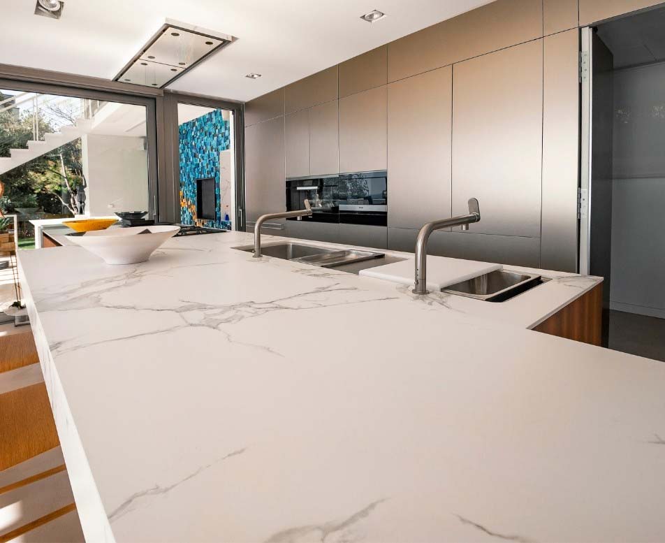 Marble countertop island